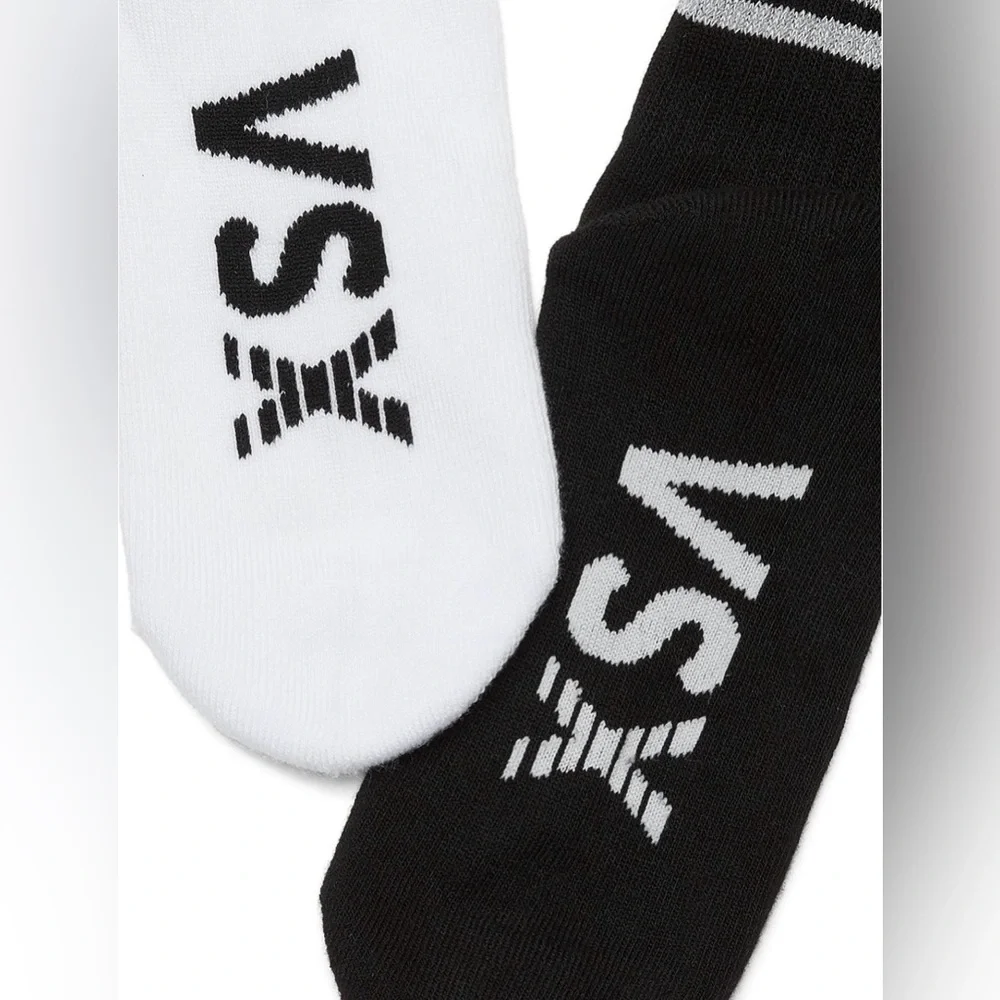 VSX Black and White Striped Quarter Socks- NWT
